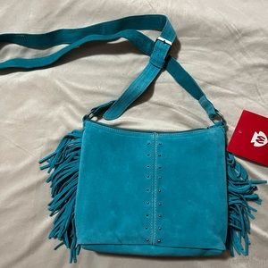 Minnetonka Handbag Teal Suede w/ Fringe